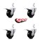 Service Caster 3.5 Inch Soft Rubber Swivel 7/8 Inch Square Stem Caster Set Total Lock Brake SCC SCC-SQTTL20S3514-SRS-78-4 - alternate 2